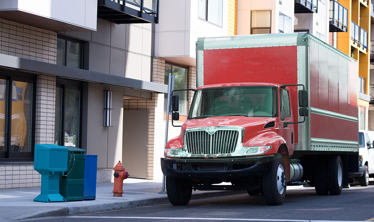 box truck on street