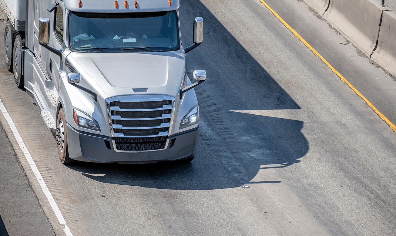 silver cargo truck