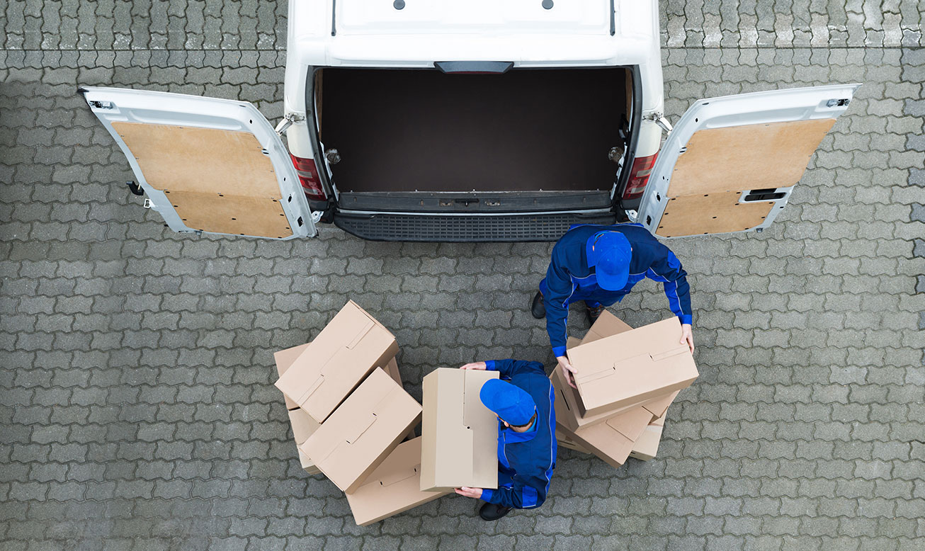 Guys unloading a truck